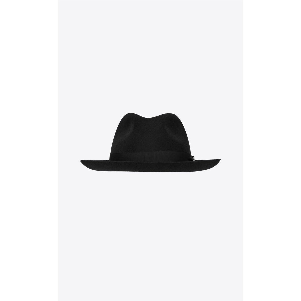 Saint Laurent x Borsalino Federico Black Wool Felt Fedora Hat Size 58 Medium Unisex
