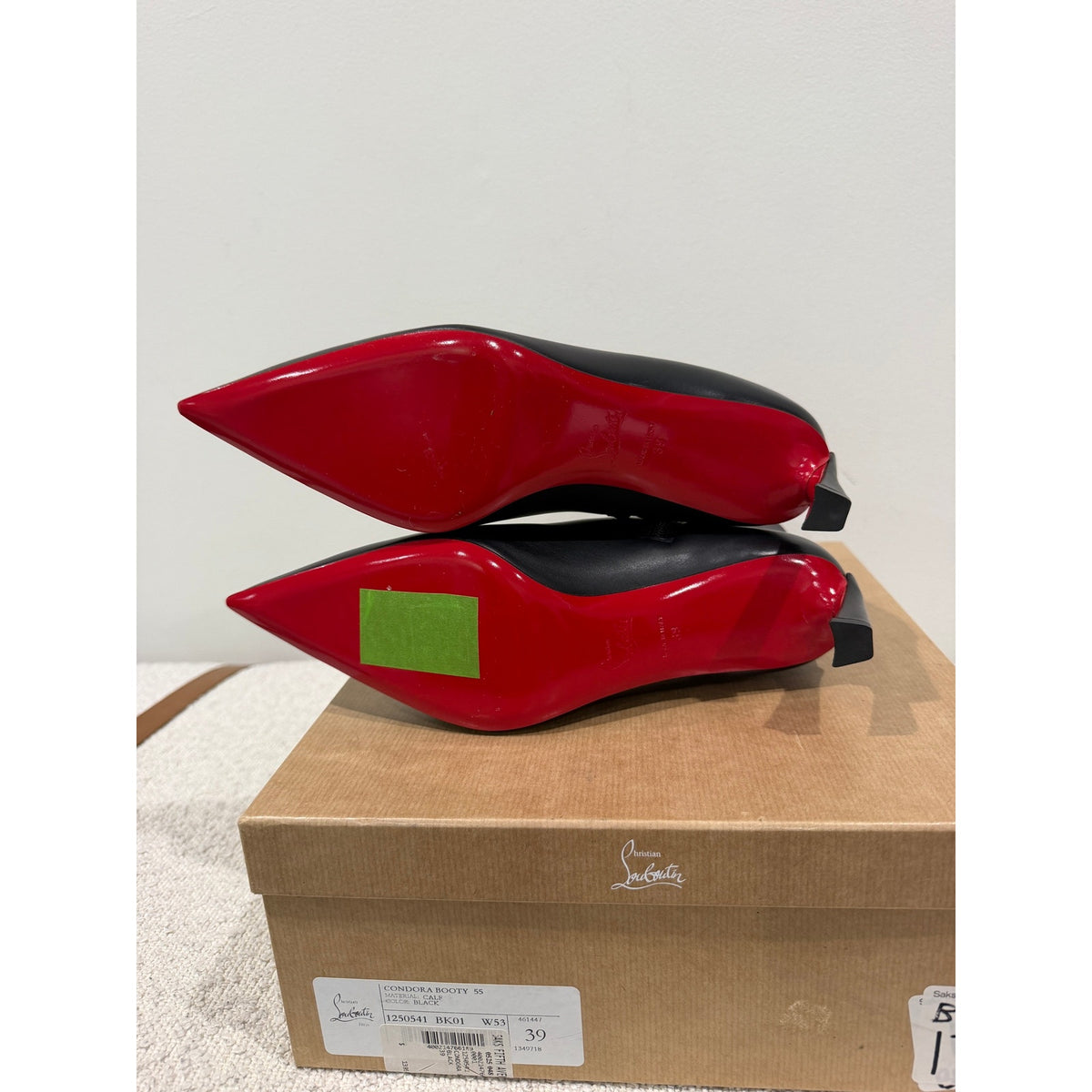 Christian Louboutin Condora Booty Black Calf Leather 55mm | New in Box 39