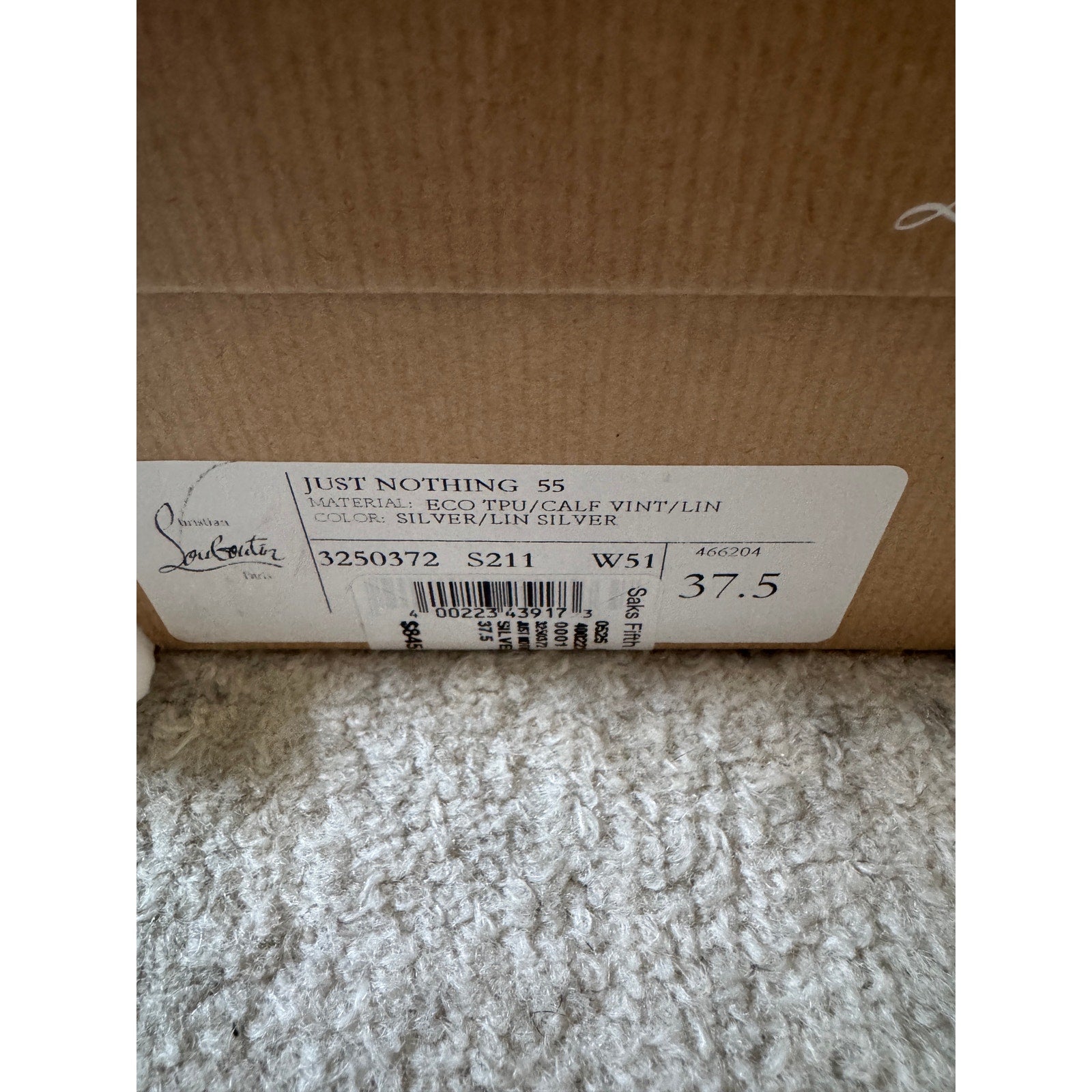 CHRISTIAN LOUBOUTIN Just Nothing 55 silver sandals BNIB 37.5