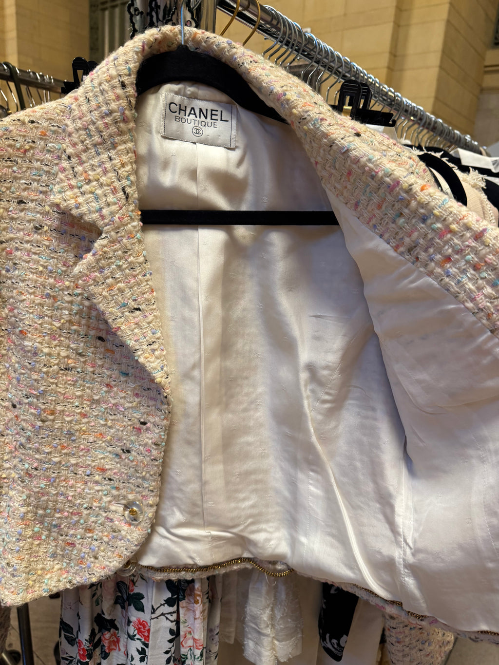 Chanel Tweed CC Logo Rainbow Muliticolor Blazer