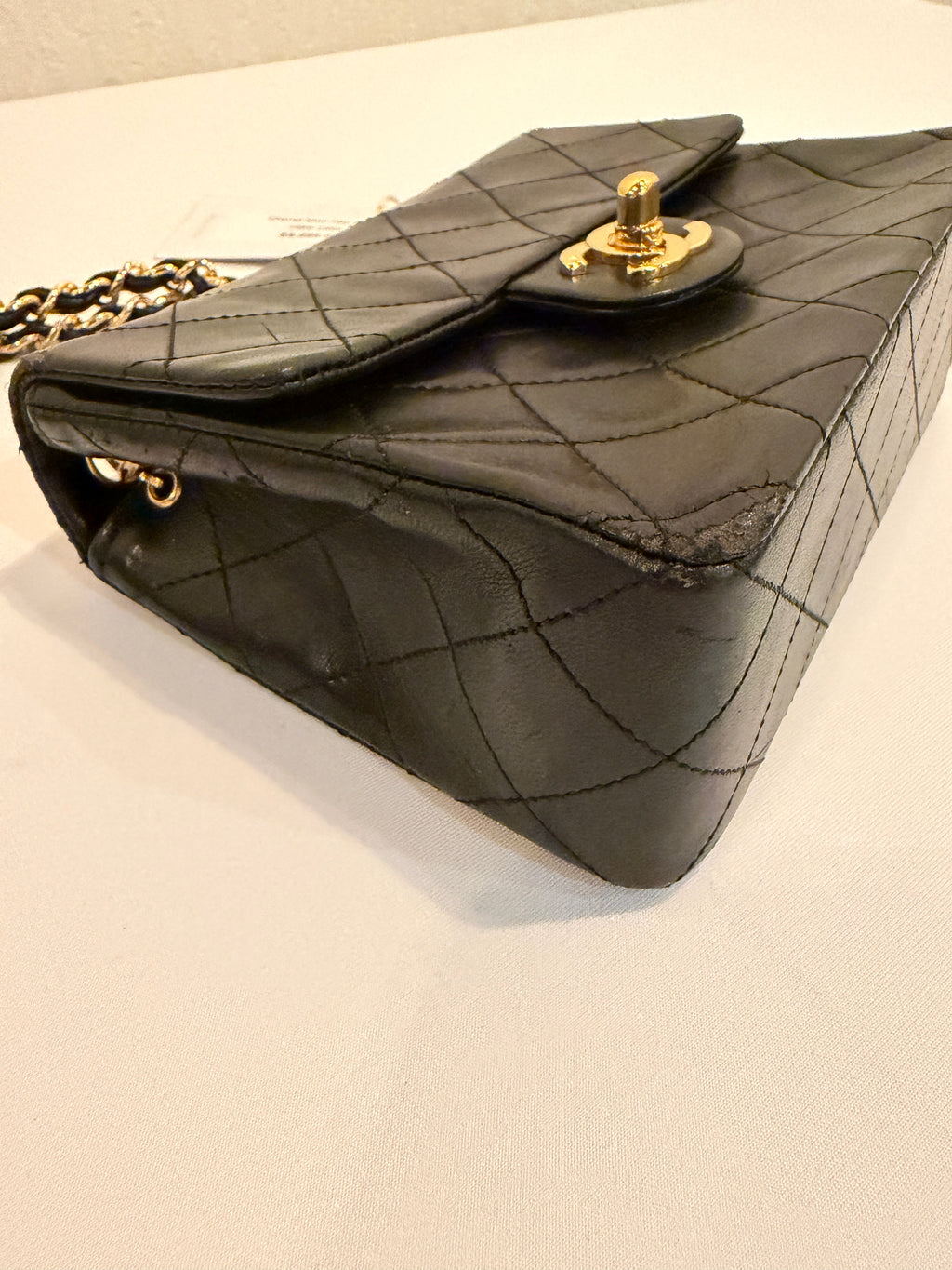 Chanel Vintage Black Quilted Lambskin Mini Flap Bag with Gold Hardware