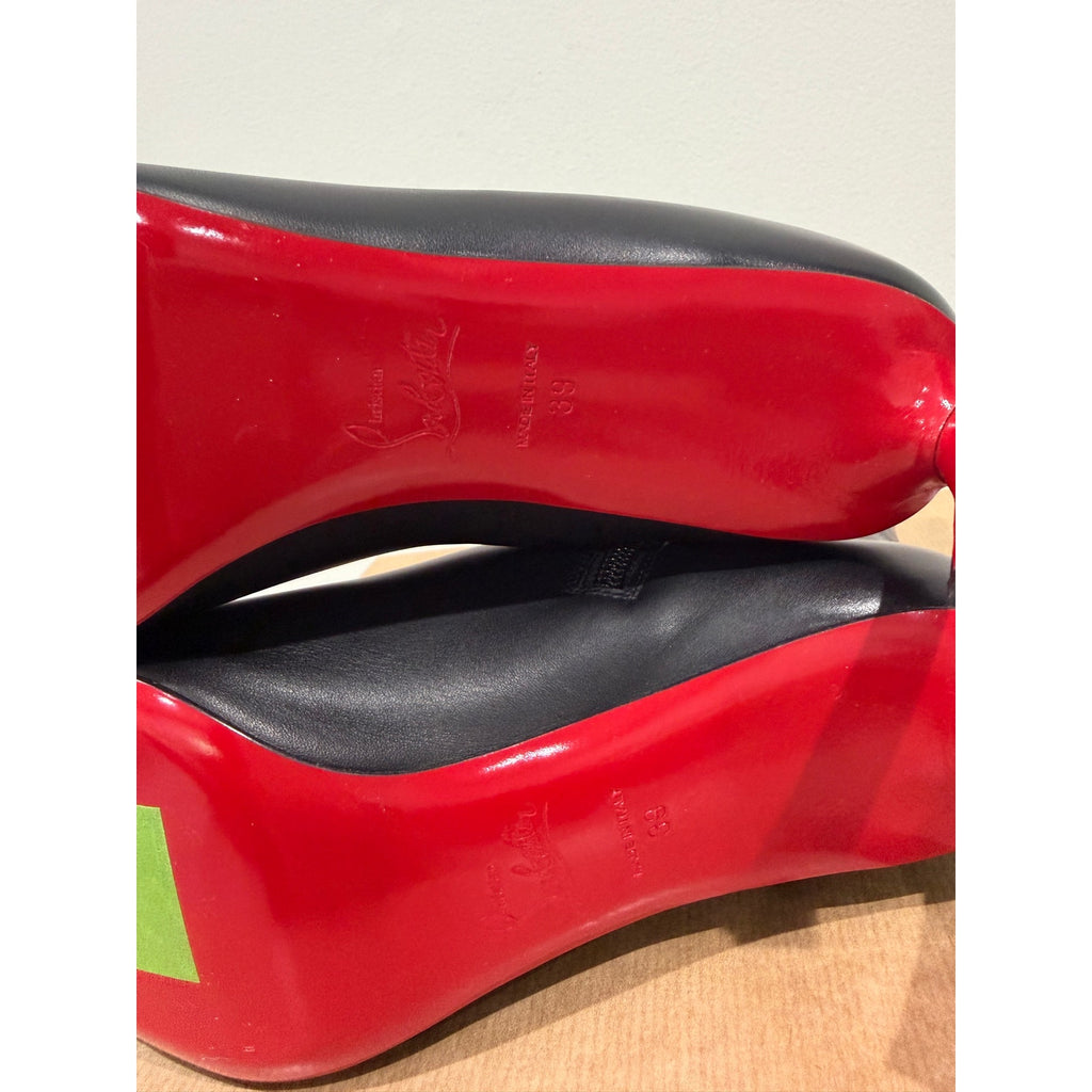 Christian Louboutin Condora Booty Black Calf Leather 55mm | New in Box 39