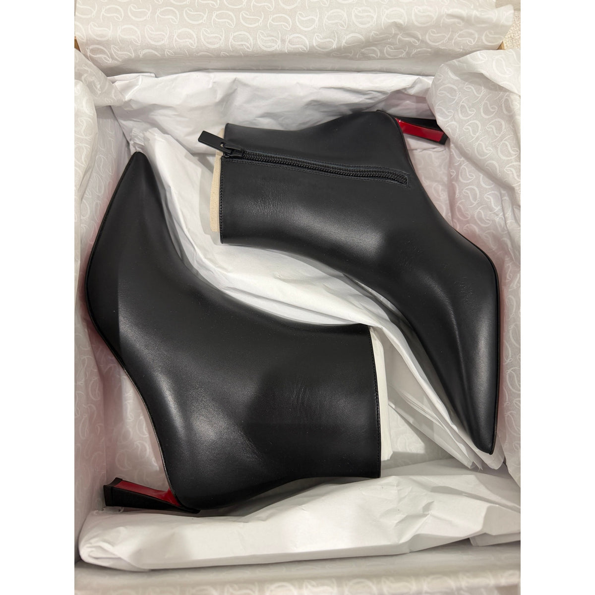 Christian Louboutin Condora Booty Black Calf Leather 55mm | New in Box size 37