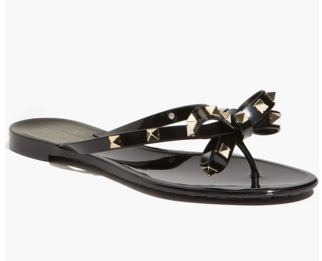 Valentino Rockstud Black Sandals size 41