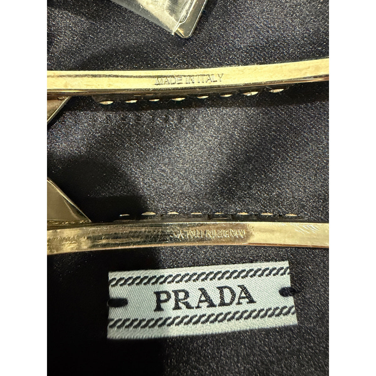 Prada Crystal Embellished Triangle Hair Clips Silver Set of 2 NIB