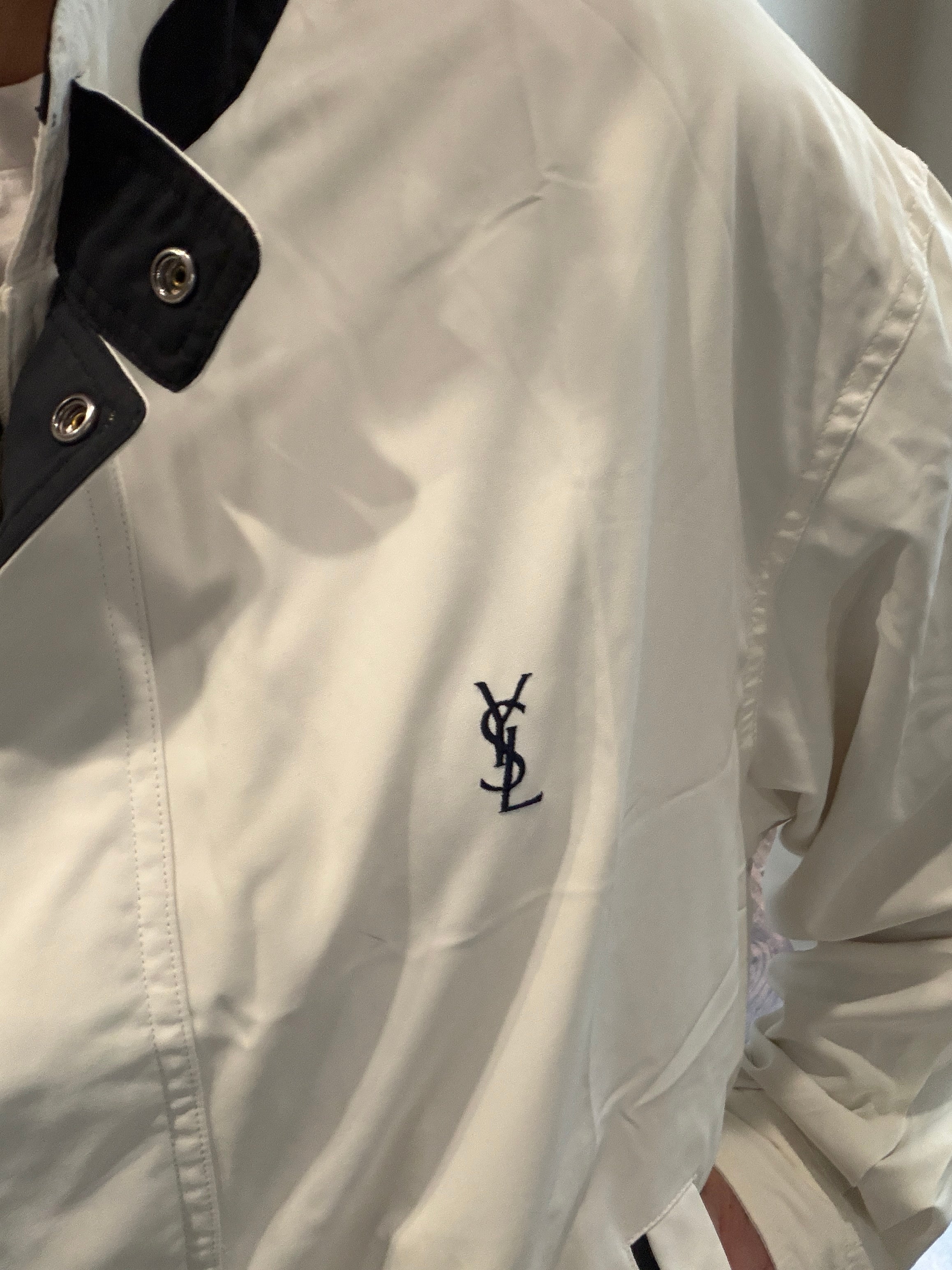 Saint Laurent Vintage Light Bomber Windbreaker White