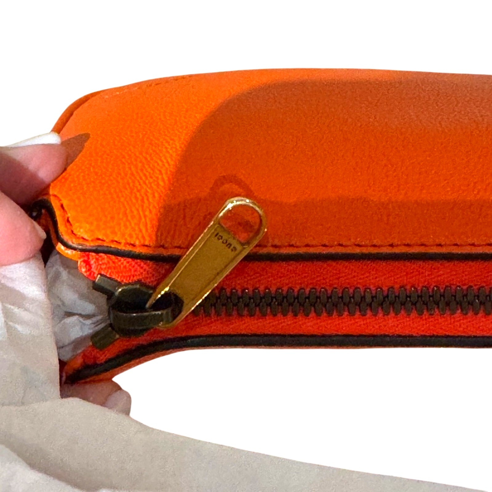 Gucci Mini Aphrodite Tote Bag in Carrot Orange Leather NWT