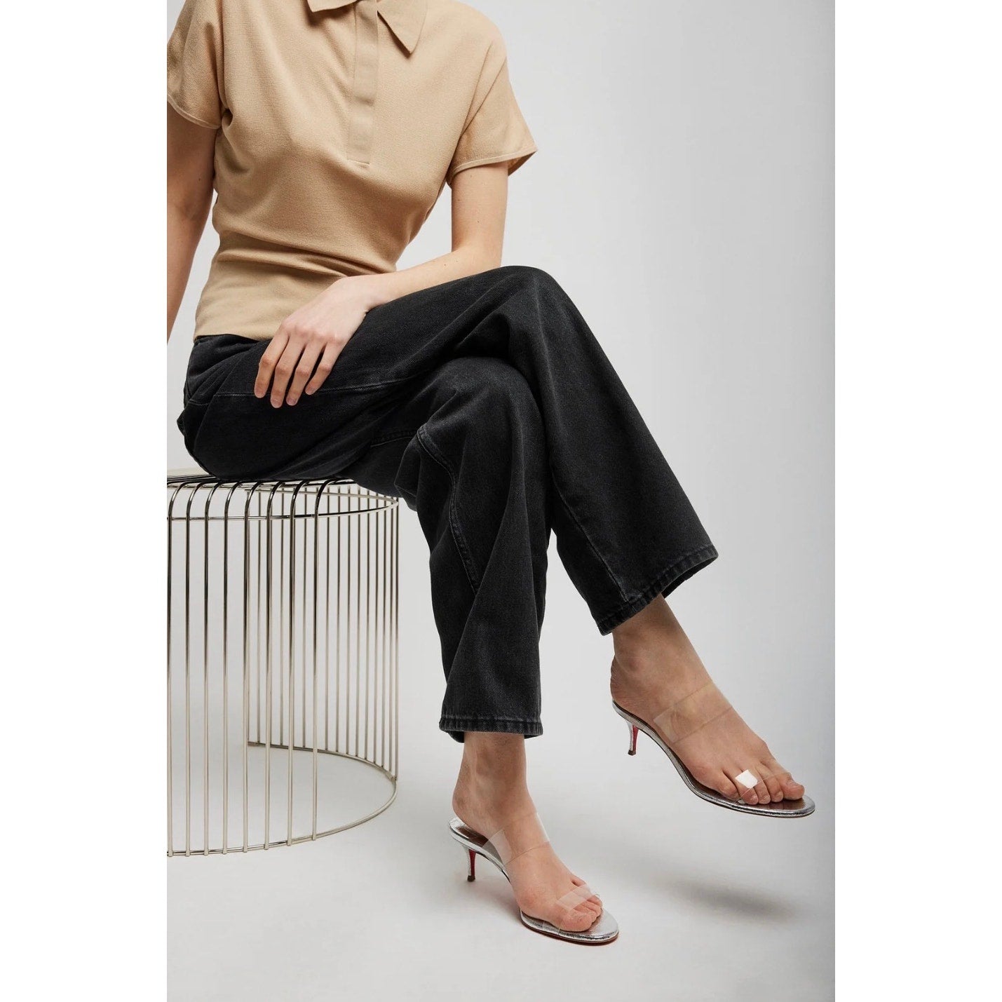 CHRISTIAN LOUBOUTIN Just Nothing 55 silver sandals BNIB 37.5