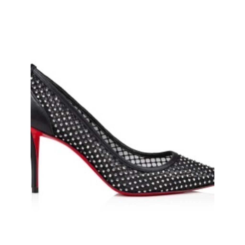 Christian Louboutin Apostropha Mesh Strass Pumps 80mm Black Crystal | BNIB 36.5