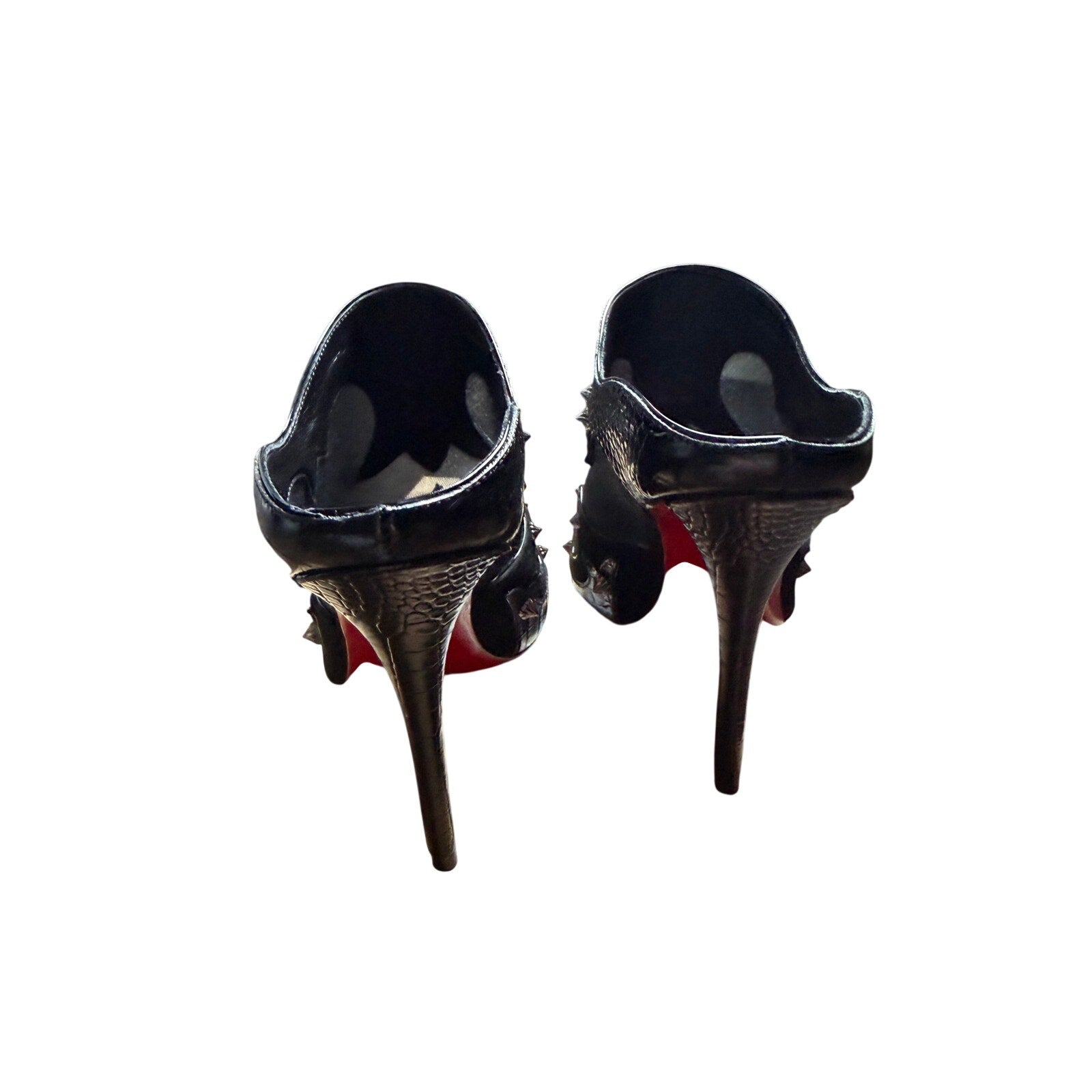 Christian Louboutin Black Mulatiag 100 Suede Mesh Mule Pumps Size 39.5