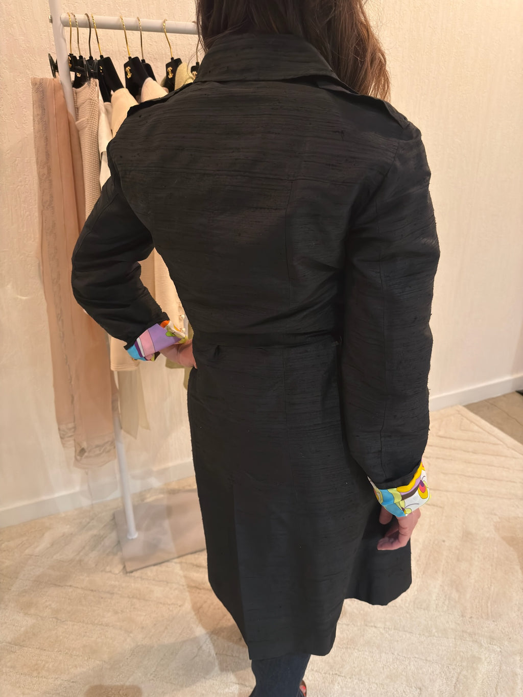 Dolce & Gabbana Black Jacket with Colorful Printed Silk Lining | IT 42 US 6