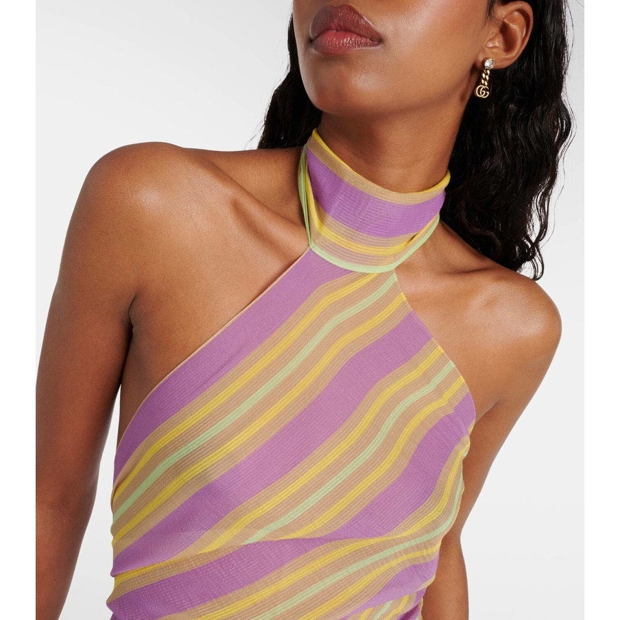 Gucci Baya Striped Silk Cotton Tank Top Multicolor One Size NWT