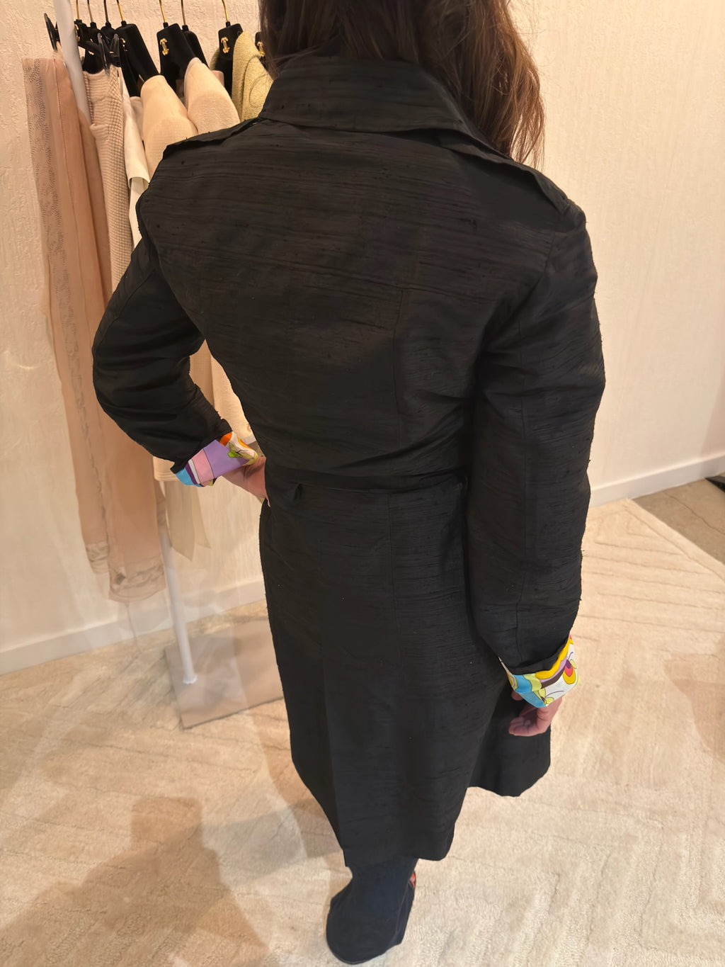 Dolce & Gabbana Black Jacket with Colorful Printed Silk Lining | IT 42 US 6