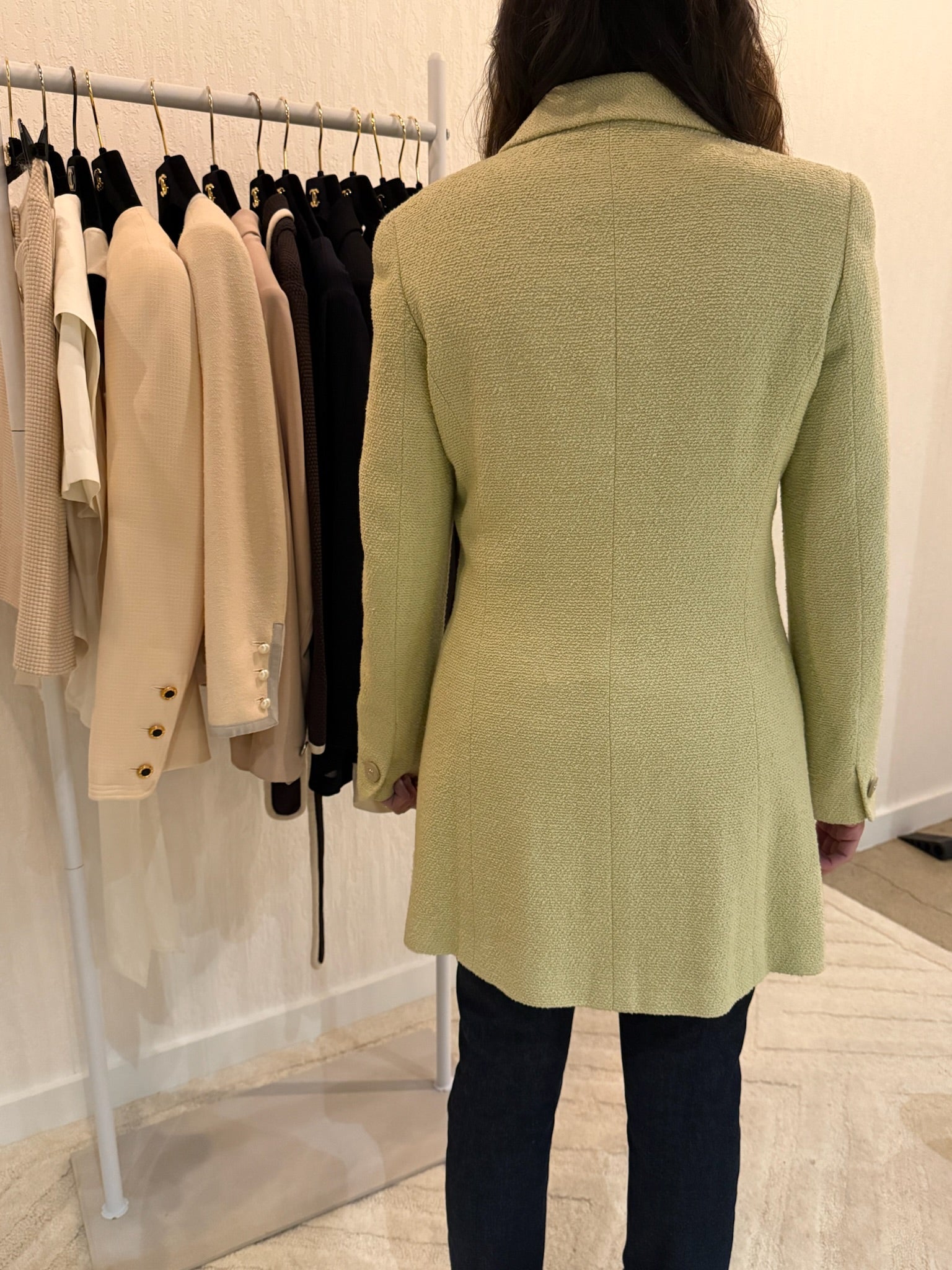 Chanel 1998 Light Green CC Button Blazer