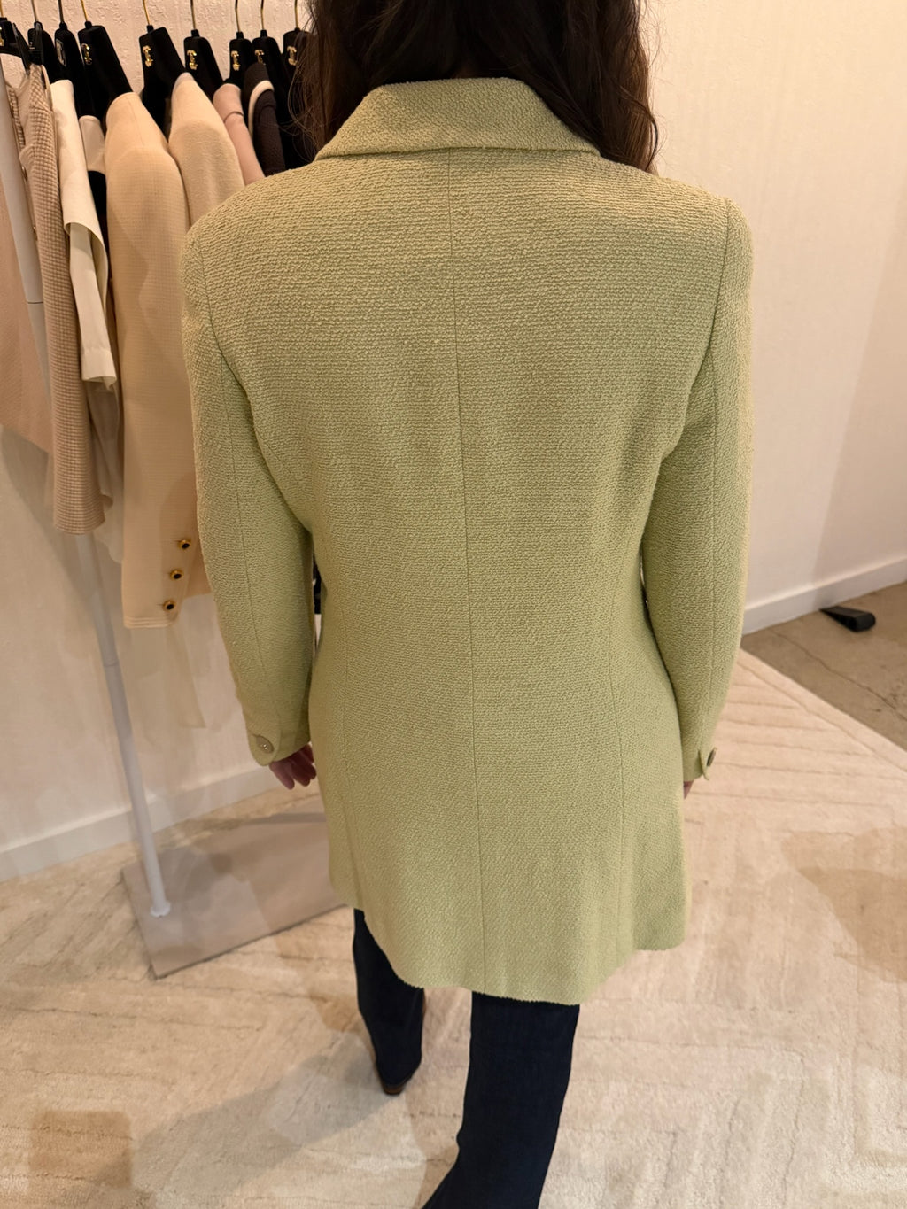 Chanel 1998 Light Green CC Button Blazer