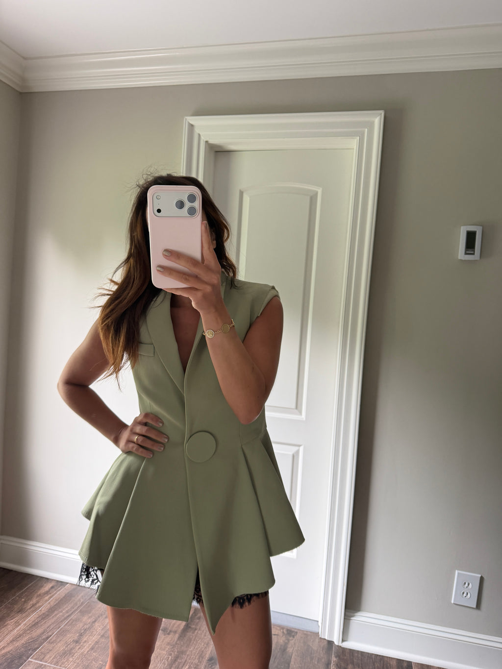 Givenchy Raw Hem Green Vest