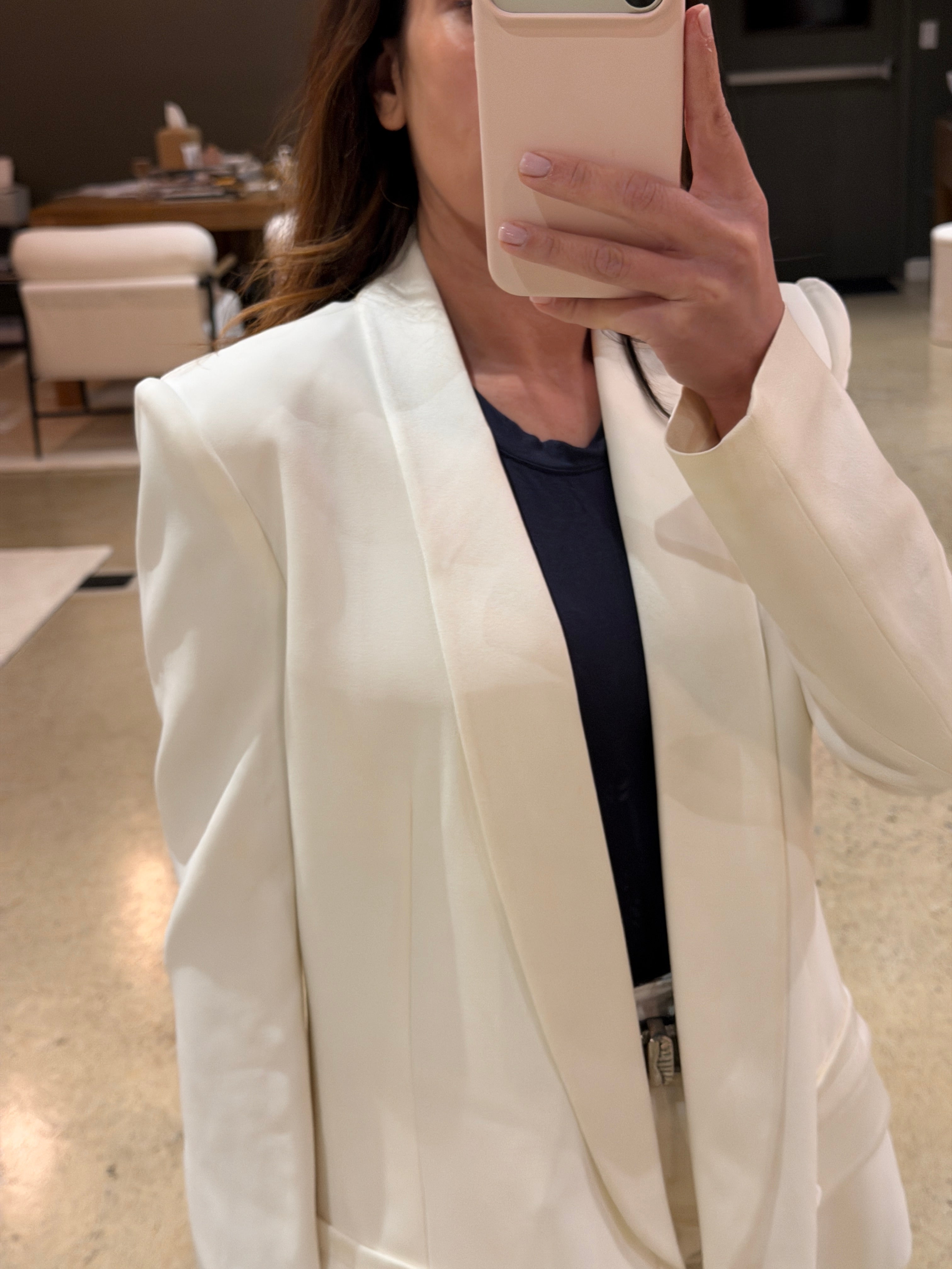 Saint Laurent Ivory Tuxedo Blazer Jacket FR 40 Cream Tailored Evening Jacket