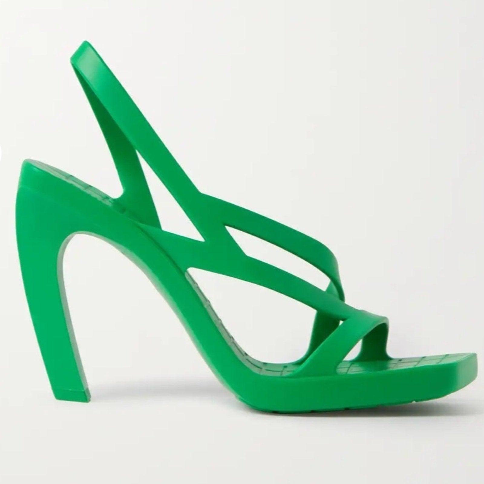 Bottega Veneta Jimbo Rubber Slingback Sandals Parakeet Green Size 36 BNIB