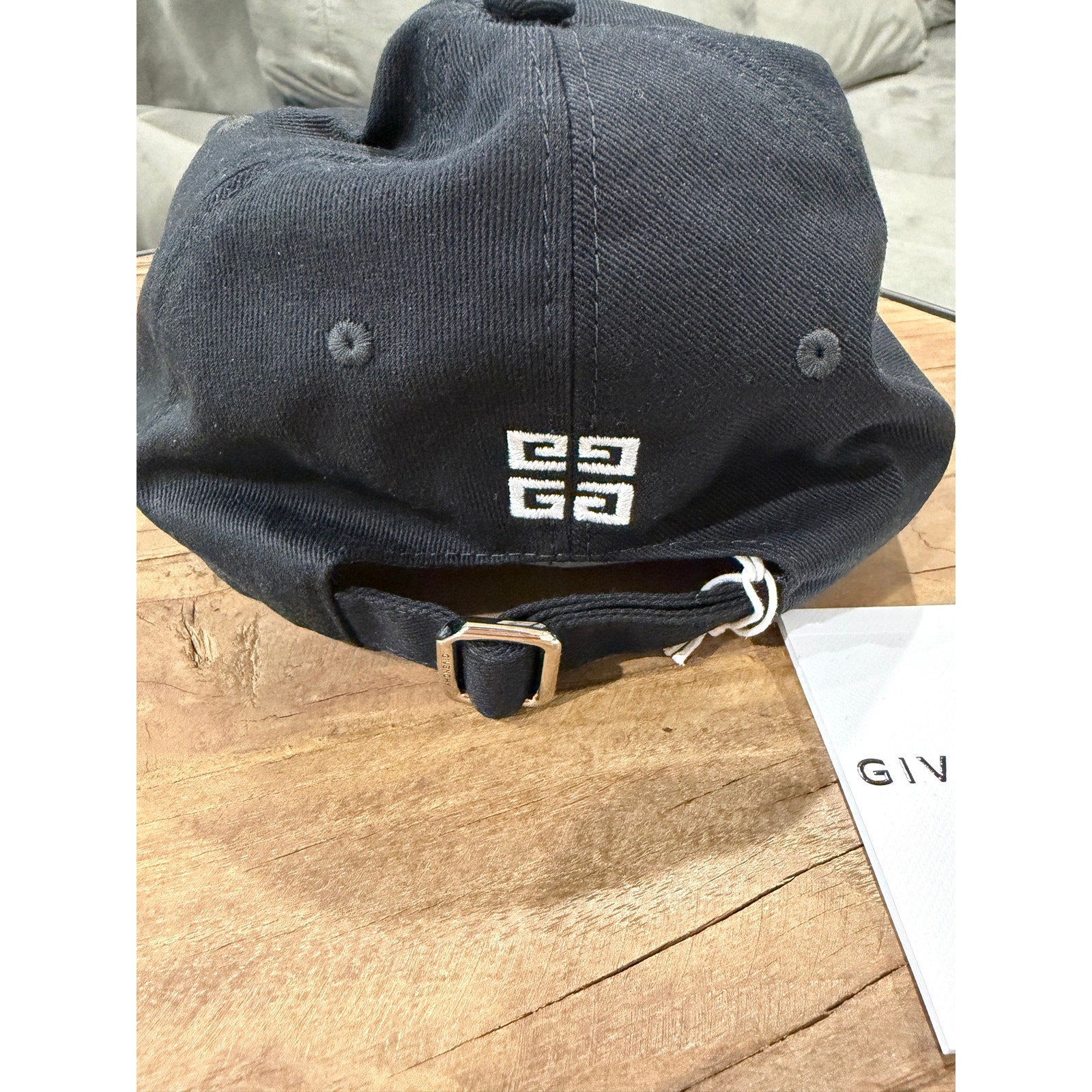 Givenchy Black Logo Embroidered Cotton Baseball Cap Hat Adjustable Strap NWT