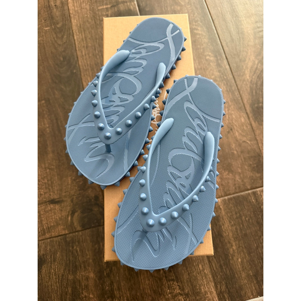 Christian Louboutin Super Loubi Flip Sandals BNIB 36 color is Ceruleo