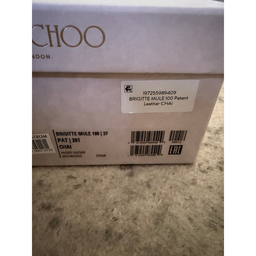 Jimmy Choo Brigitte 100 Patent Leather Mules Black NWT Size 37