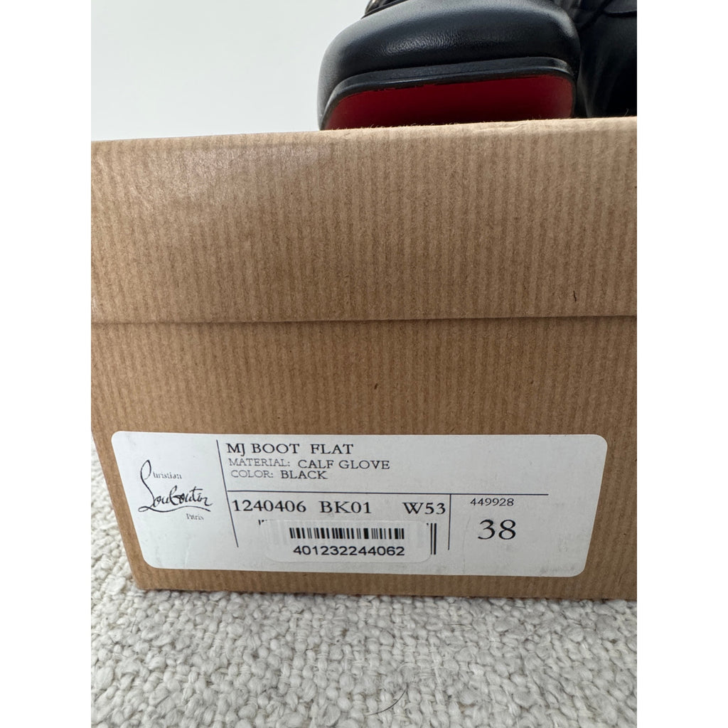 CHRISTIAN LOUBOUTIN 
Chain Detail Apron Toe Bootie 38 BNIB