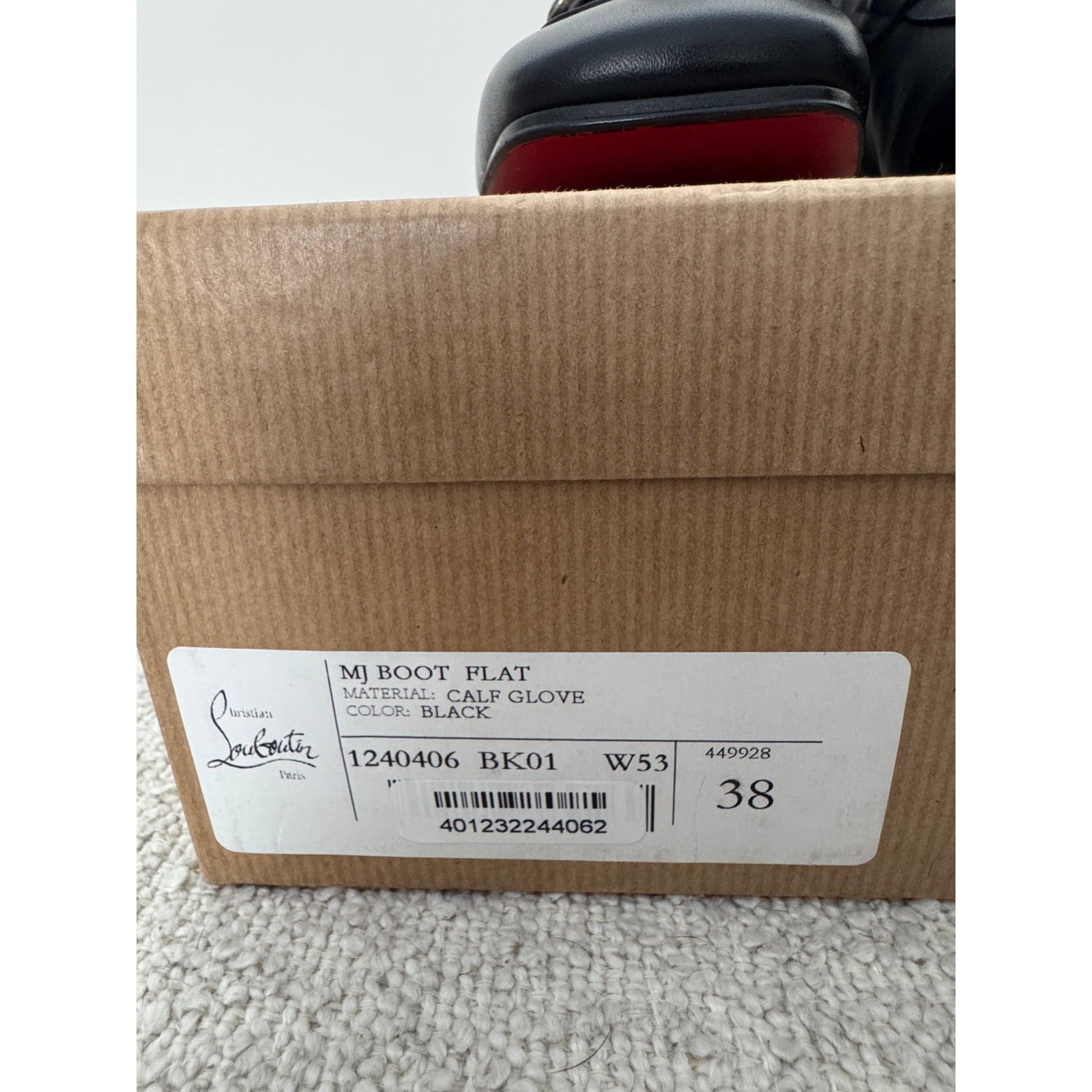 CHRISTIAN LOUBOUTIN 
Chain Detail Apron Toe Bootie 38 BNIB