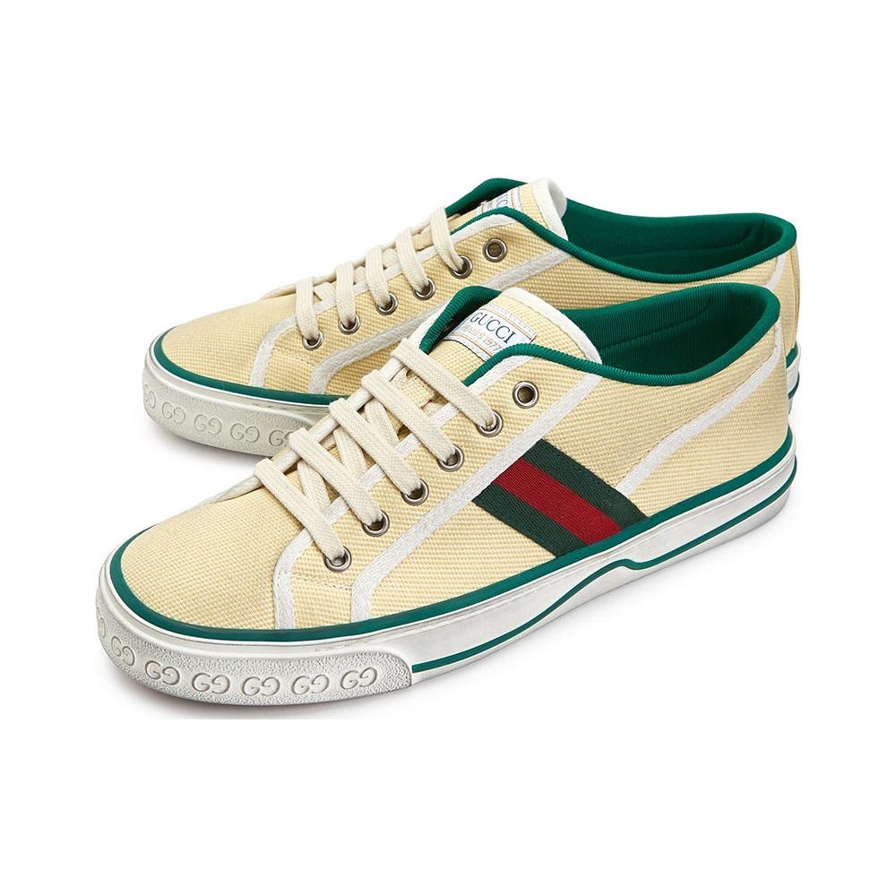 Gucci Tennis 1977 Canvas Sneakers Beige Green Red Men’s UK 8.5 US 9 New in Box