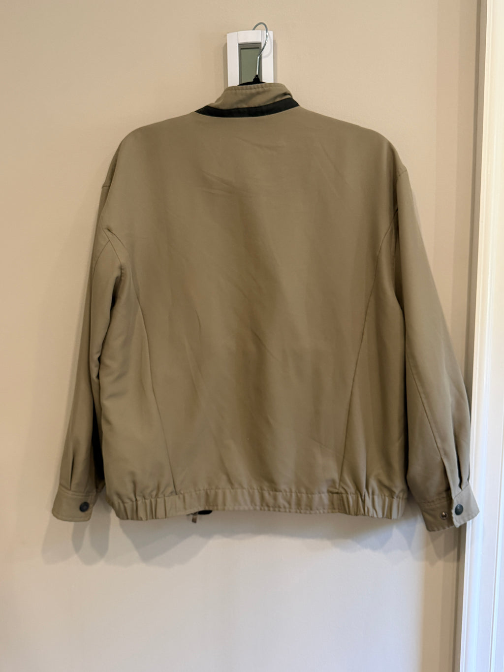 Yves Saint Laurent Vintage YSL Light Khaki Windbreaker Bomber Jacket Size 100 DAMAGED
