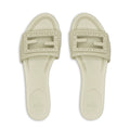 Fendi Women's FF Baguette Leather Selleria Slides BNIB Color is Sage Size 37