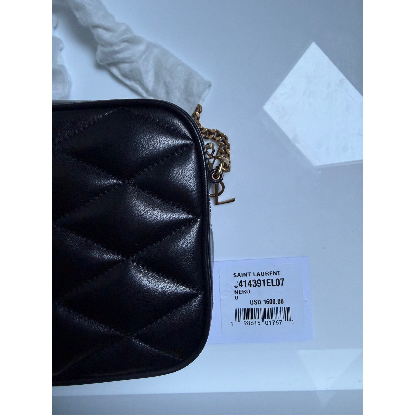 Saint Laurent Gaby Black Quilted Leather Camera Crossbody Bag BNIB