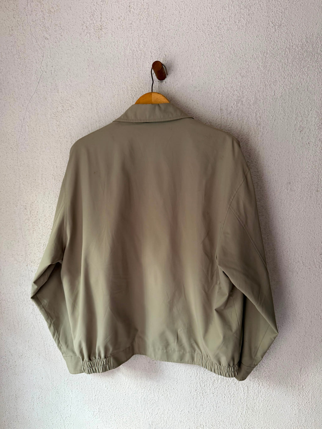 Yves Saint Laurent Vintage YSL Khaki Logo Windbreaker Bomber Jacket Men’s Oversized