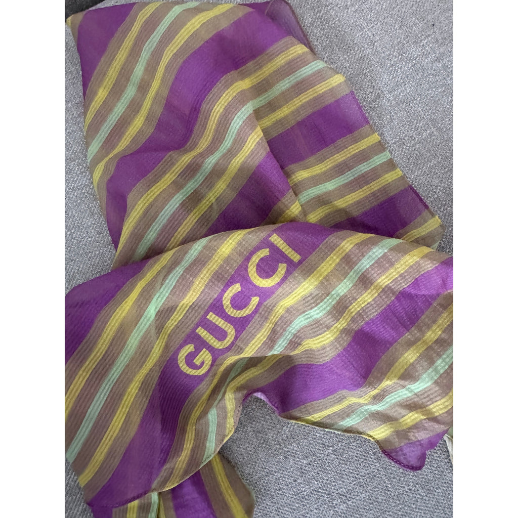 Gucci Baya Striped Silk Cotton Tank Top Multicolor One Size NWT