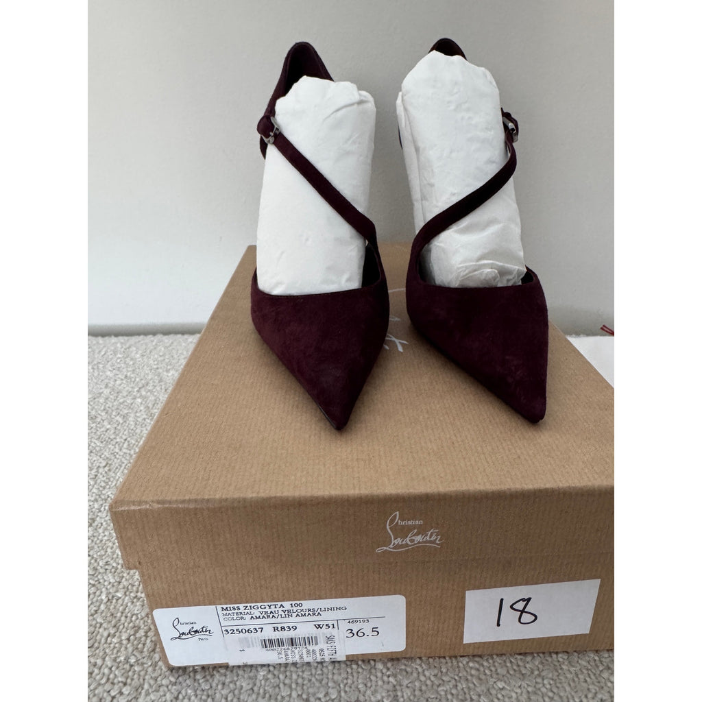 CHRISTIAN LOUBOUTINMiss Ziggyta 100 suede pumps BNIB 36.5