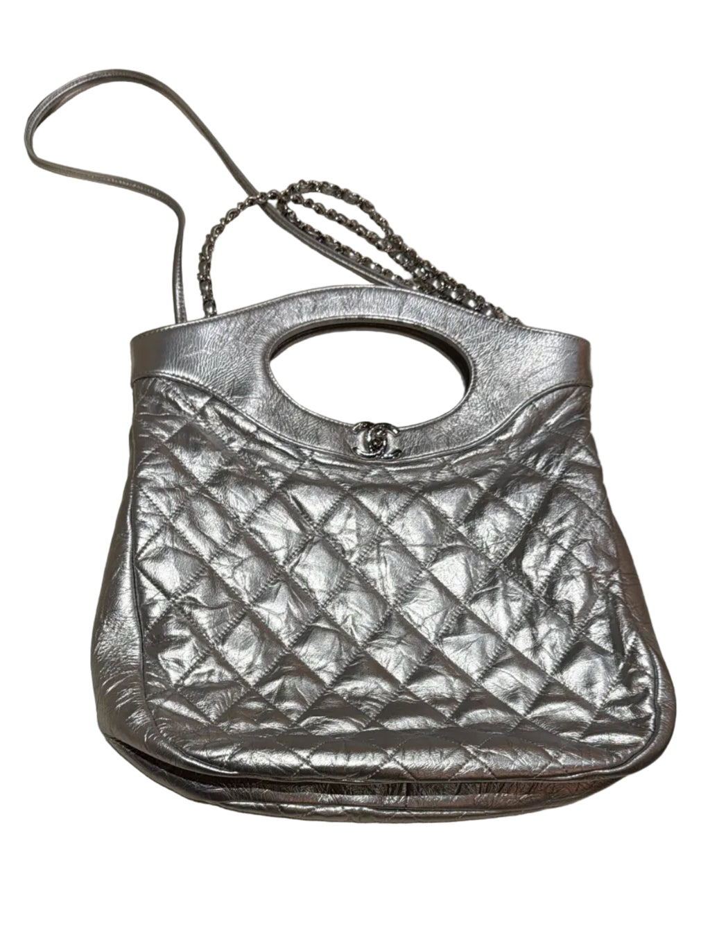 Chanel Silver 31 Shopping Tote