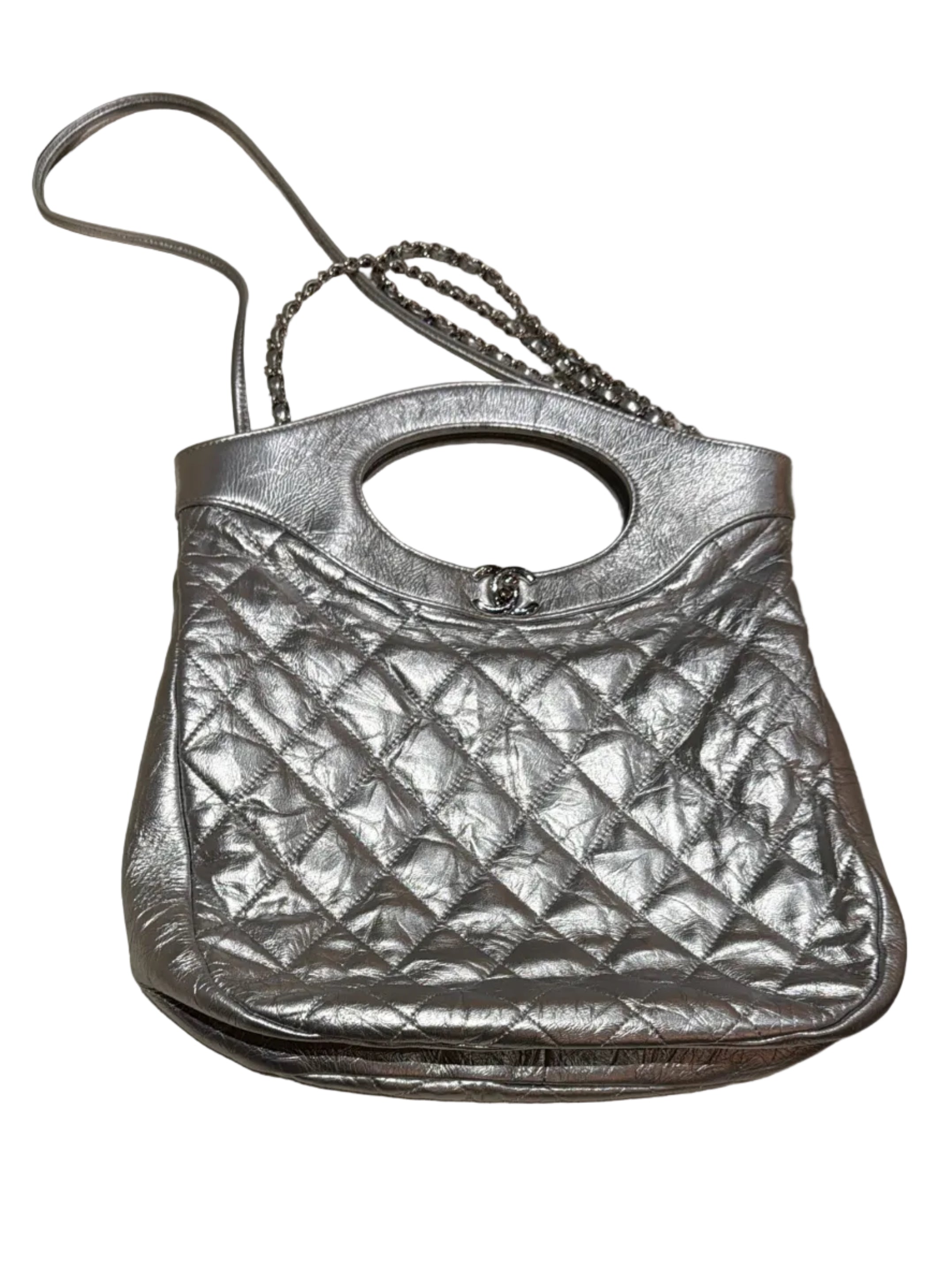 Chanel Silver 31 Shopping Tote