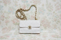 Chanel White Mini Round CC Flap  1987-1988