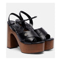 Gucci Platform Sandal Black Leather Size 37 Brand New in Box