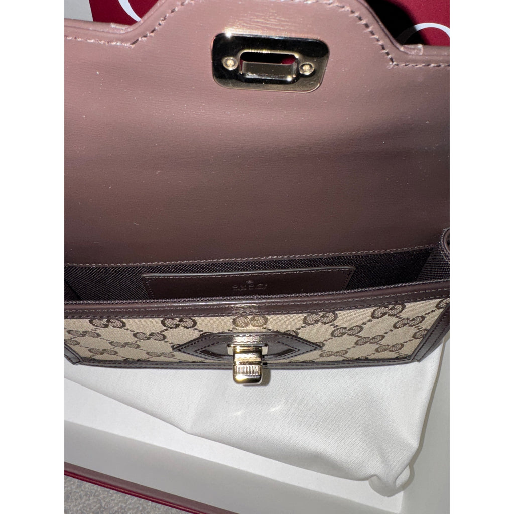 GUCCI GG Monogram Mini Luce Shoulder Bag Beige Ebony NWT