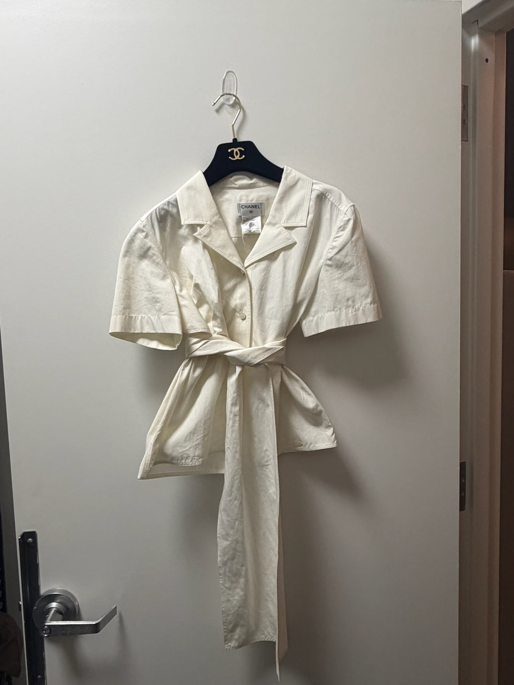 Chanel Spring 2001 Button-Up Top FR40 | Off White Blouse