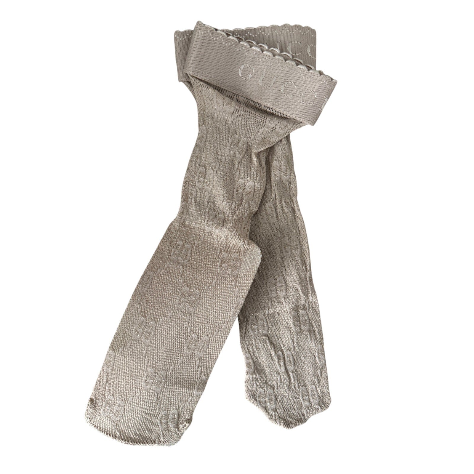 Gucci GG Logo Net Ankle Socks Lit Lux GG Champagne NWT size Medium
