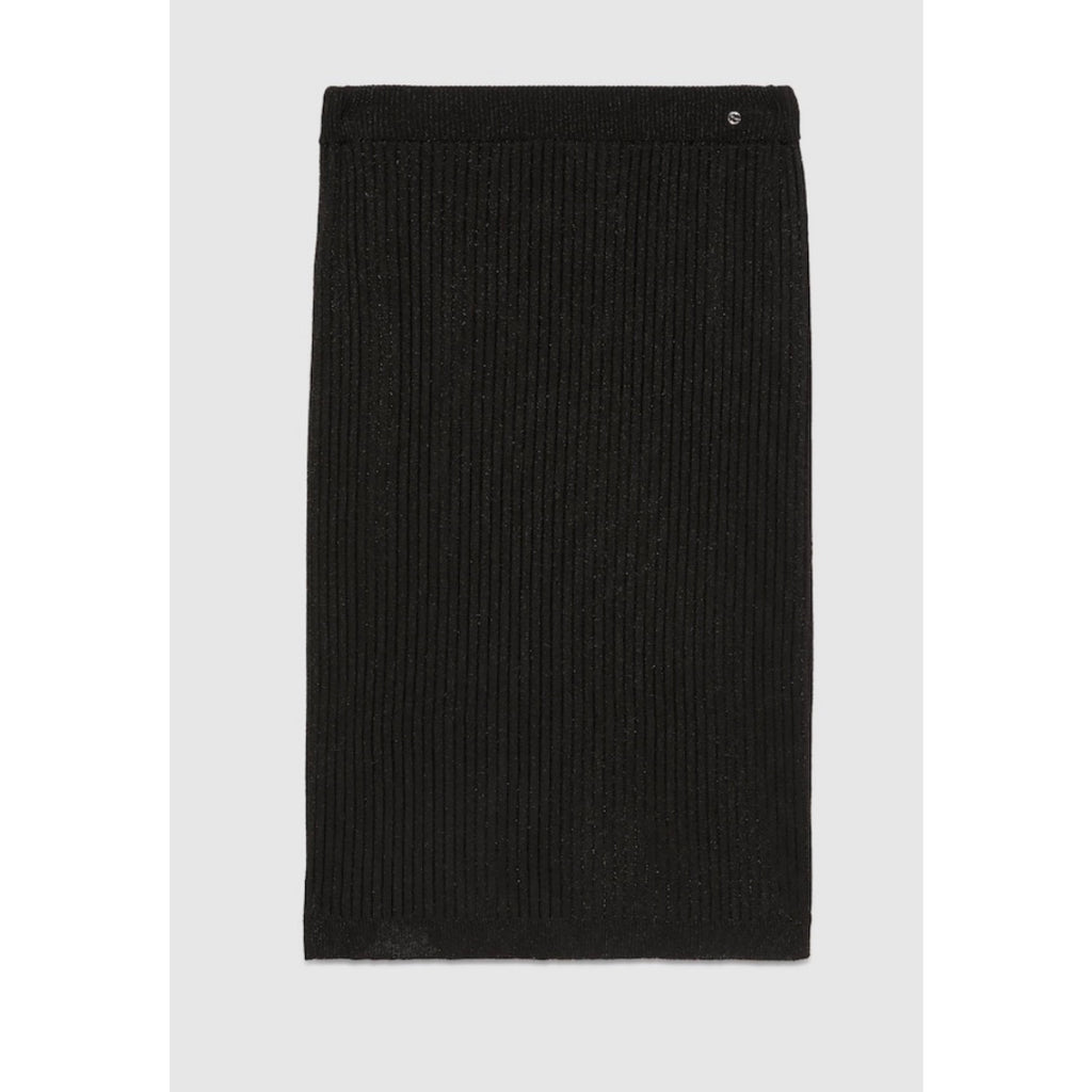 Gucci Black Rib Stitch Viscose Lame Skirt Size Small NWT