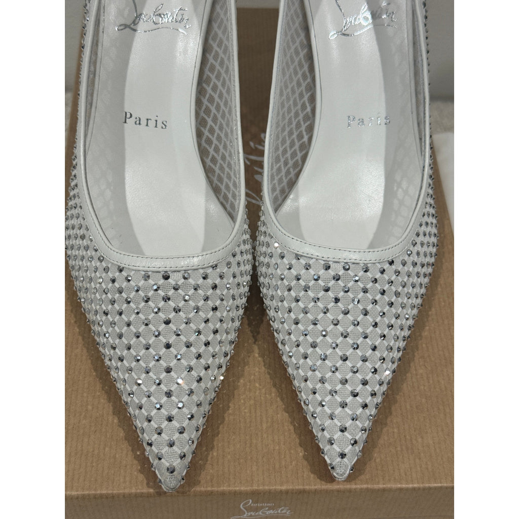 Christian Louboutin Apostropha Mesh Strass Pumps 80mm Black Crystal | New in Box