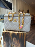 Chanel Lambskin Resin Chain Grey Vanity