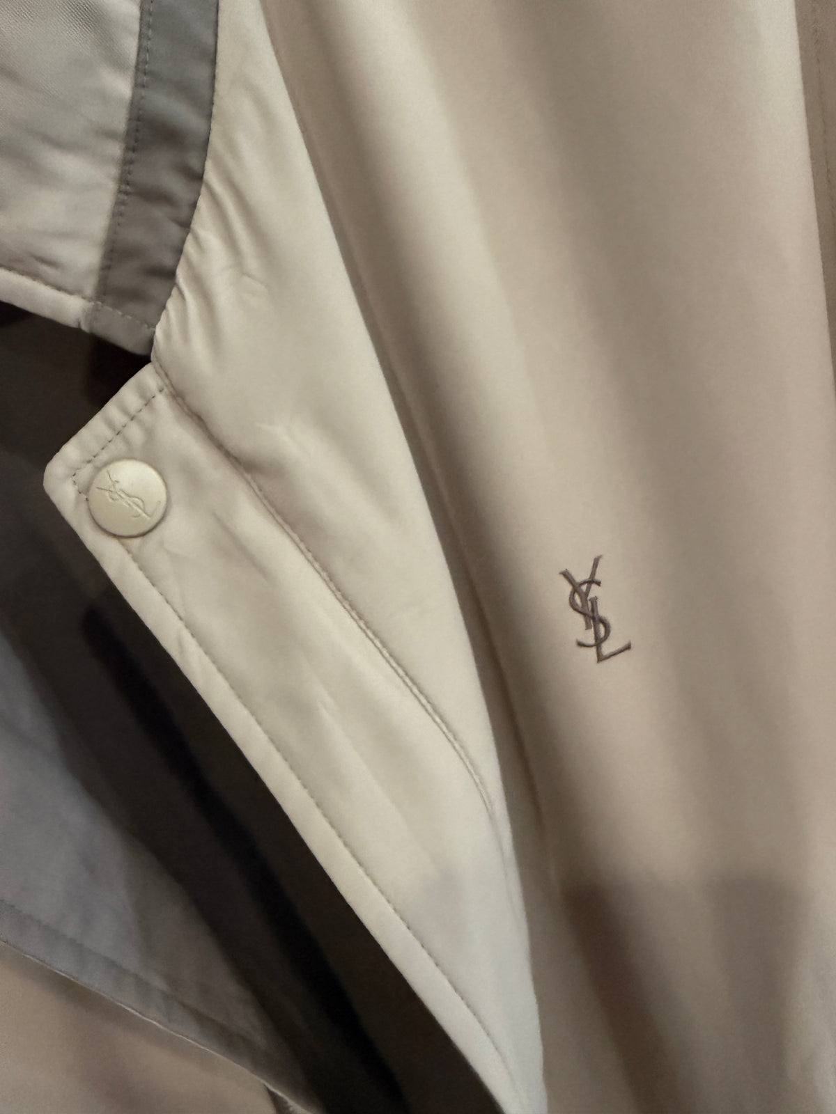 Yves Saint Laurent Vintage YSL Reversible Windbreaker Bomber Jacket Khaki Size 95