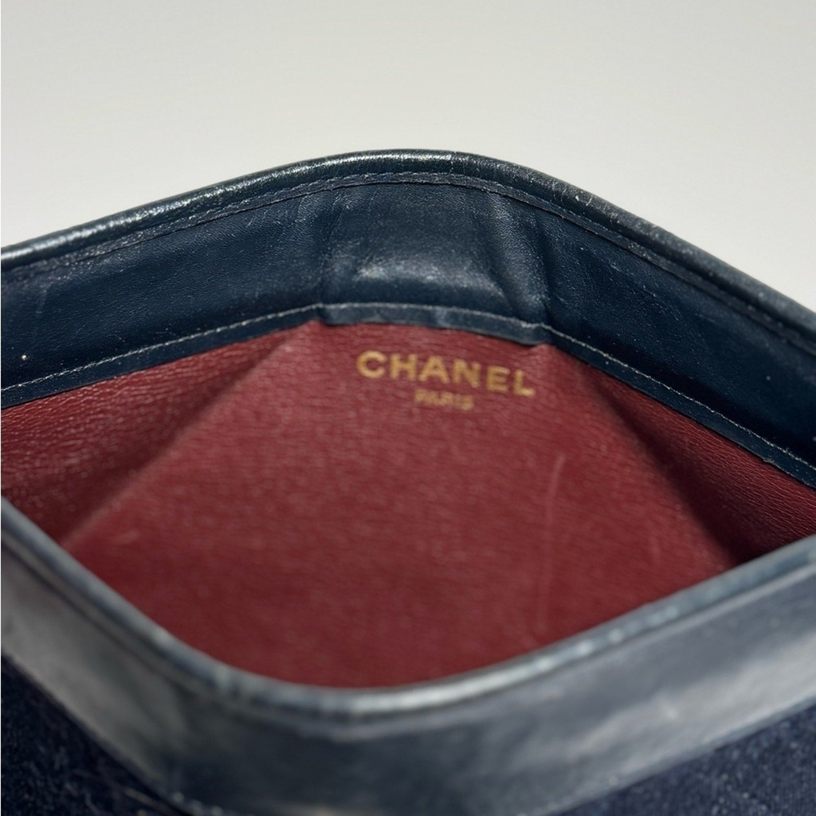 Vintage Chanel CC Jersey Frame Clutch CC Logo Gold Hardware