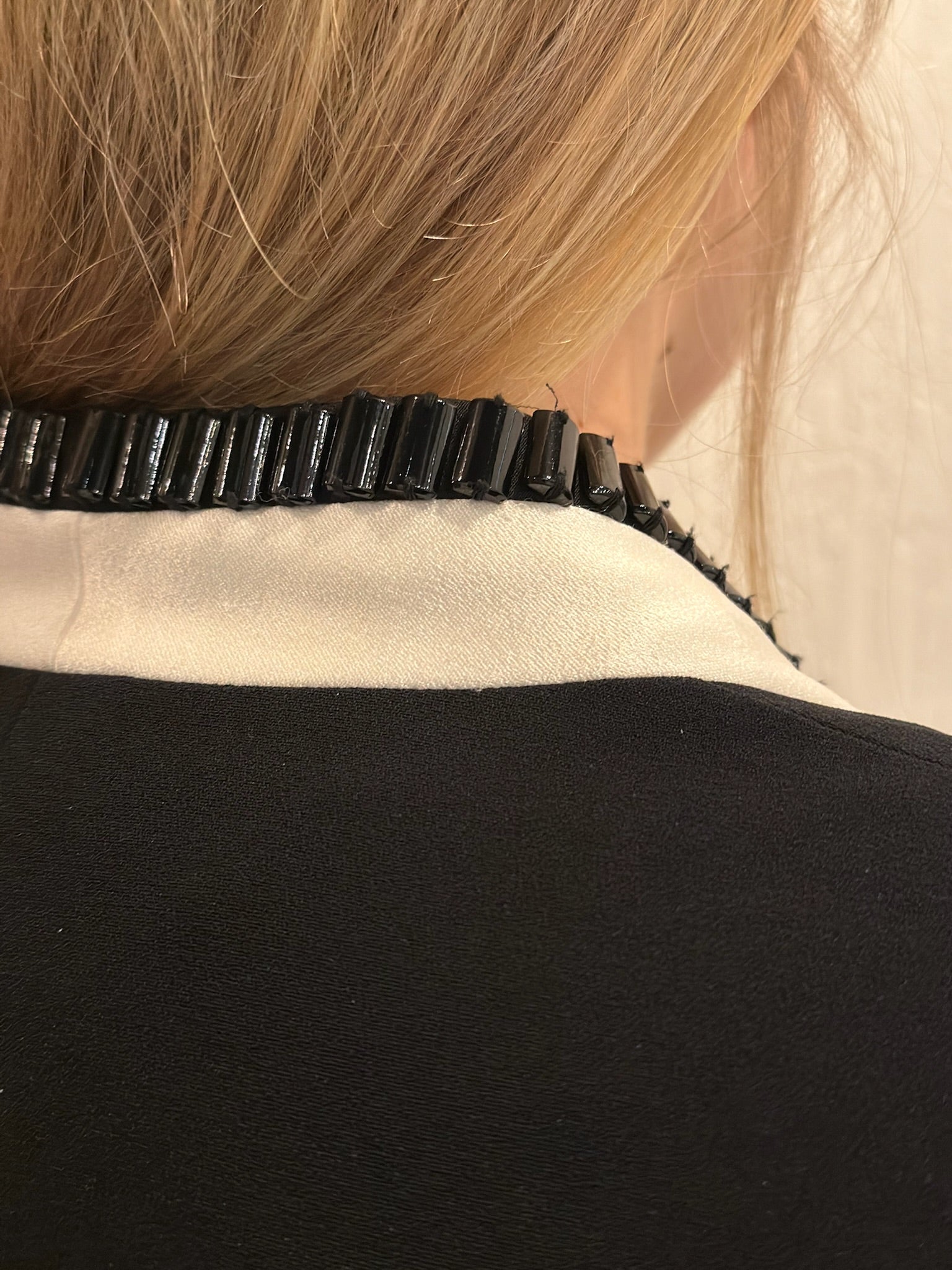 Escada Black & White Beaded Tuxedo Blazer Jacket DE 36