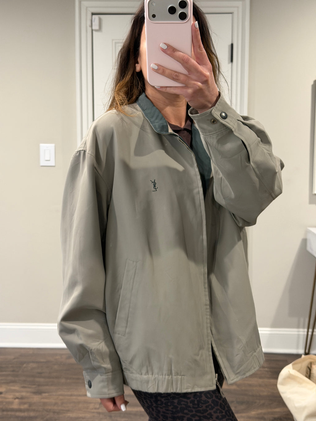Saint Laurent Green Khaki Windbreaker Jacket