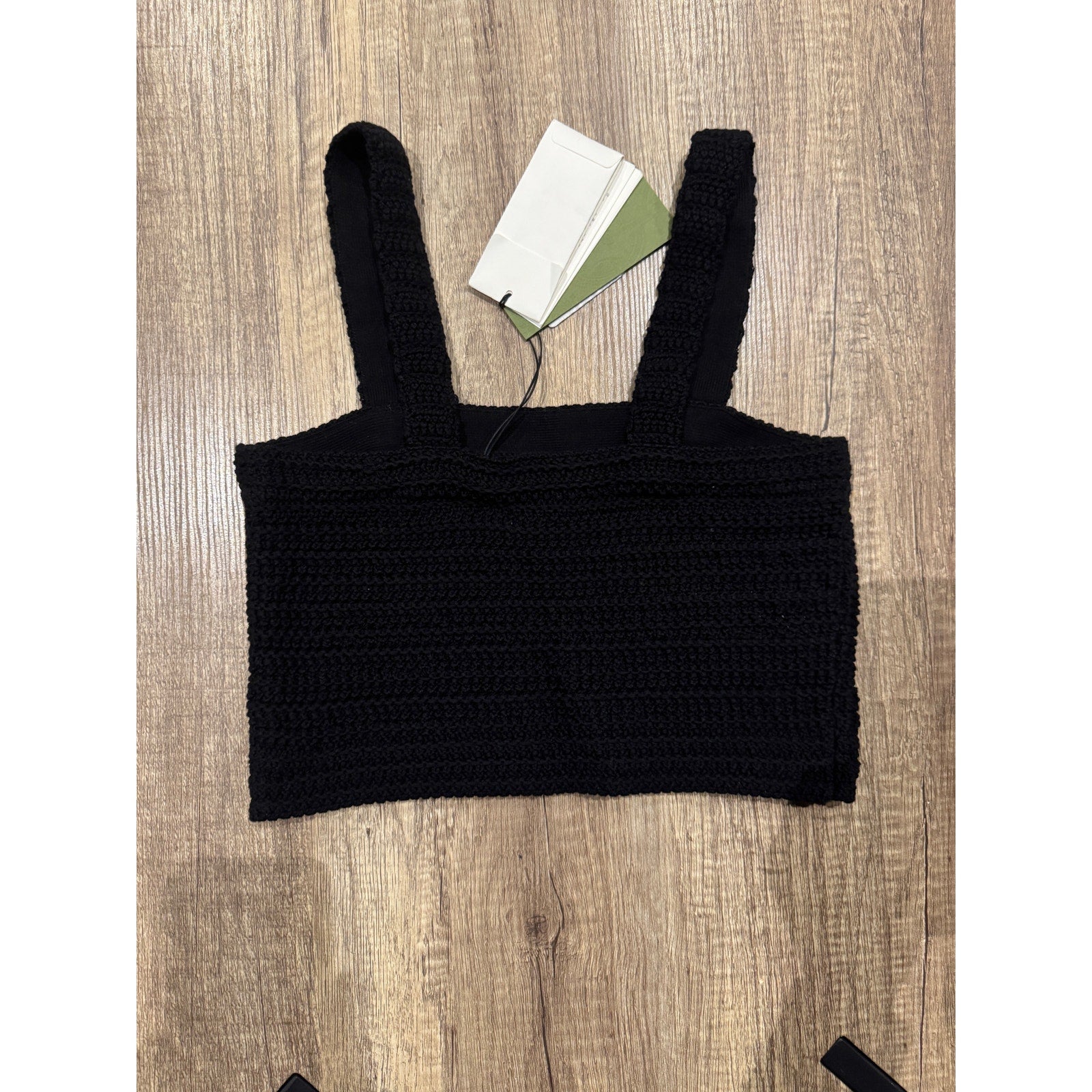 GUCCI Black Crochet Cotton Top Ready-To-Wear Size Small NWT