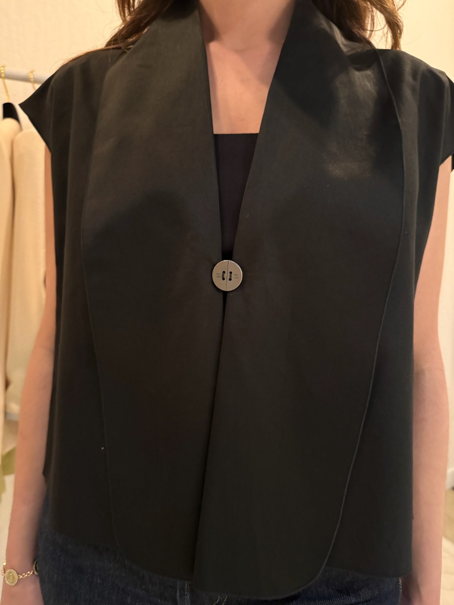 Chanel Black Button Vest